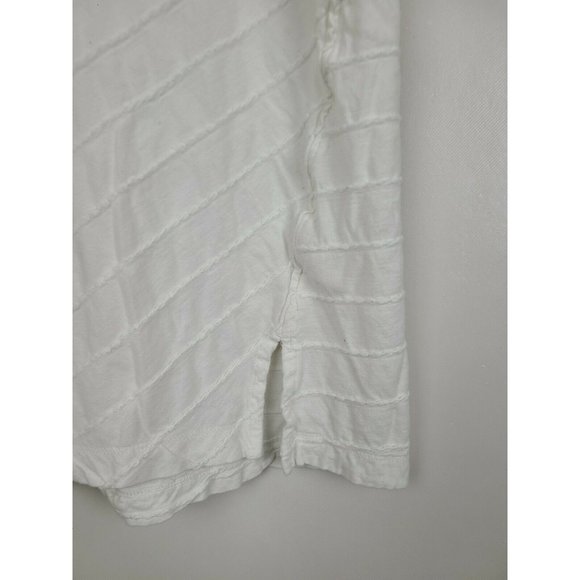 By Anthropologie White Ribbed Sleeveless Scoop Neck Tank Top Medium - Picture 6 of 9